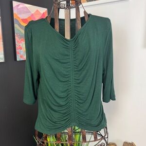 Elegant Green Ruched Women's Top